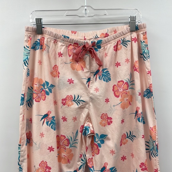 Margaritaville Dreams Hibiscus Floral Boyfriend Bootcut PJ Pants Tropical Pink - Picture 3 of 8